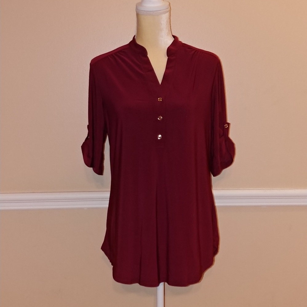 NWOT stunning Wine colored classy top